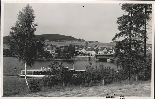 Saalburg Saale Bruecke Schiff  Kat. Saalburg Ebersdorf