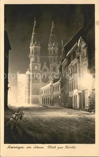 Meiningen Thueringen im Winter Stadtkirche Kat. Meiningen