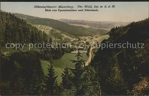 Masserberg Blick vom Pyramidenfelsen nach Fehrenbach Thueringer Wald Kat. Masserberg