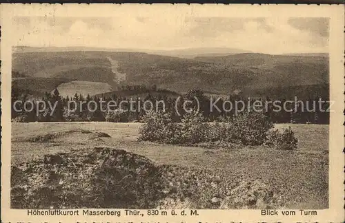 Masserberg Panorama Blick vom Turm Hotel Cafe Reichspost Kat. Masserberg