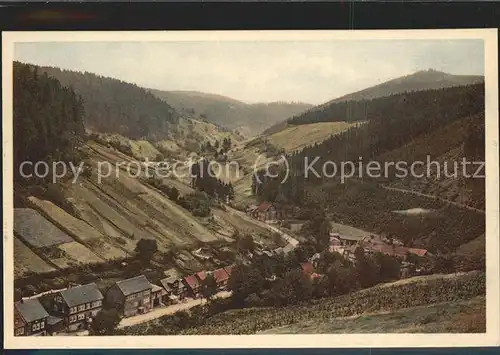 Masserberg Panorama Hoehenluftkurort Blick vom Fels Kat. Masserberg