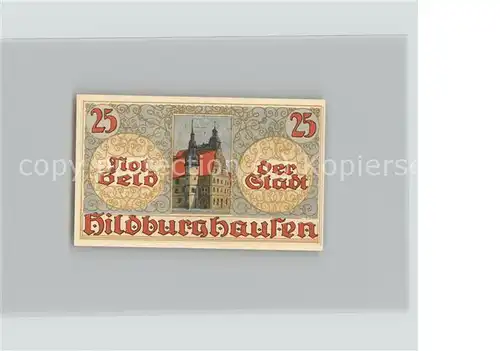 Hildburghausen 25 Pfennig Gutschein Rathaus Wappen Kat. Hildburghausen