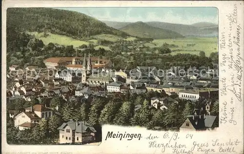 Meiningen Thueringen Ortsansicht mit Kirche und Schloss Kat. Meiningen