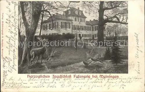 Meiningen Thueringen Jagdschloss Fasanerie Hirsch Kat. Meiningen