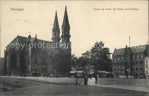 Meiningen Thueringen Markt Kirche Rathaus Kat. Meiningen