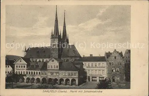 Saalfeld Saale Markt mit Johanniskirche Kat. Saalfeld