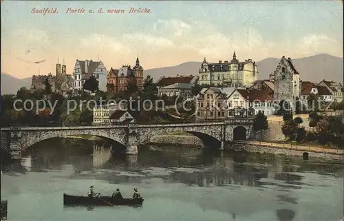 Saalfeld Saale Partie an der neuen Bruecke / Saalfeld /Saalfeld-Rudolstadt LKR