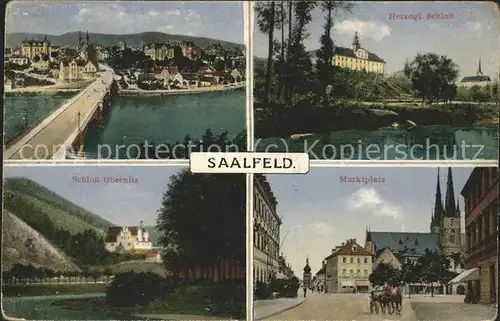 Saalfeld Saale Schloss Obernitz u.Marktplatz / Saalfeld /Saalfeld-Rudolstadt LKR