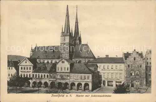 Saalfeld Saale Markt mit Johanniskirche Kat. Saalfeld