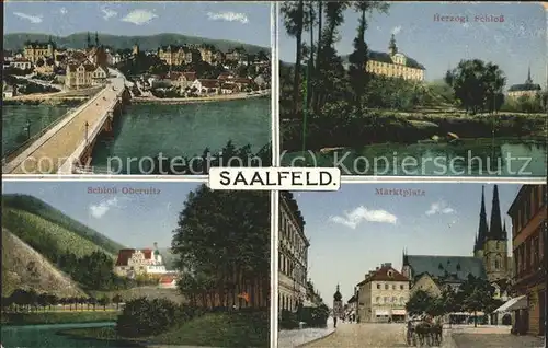 Saalfeld Saale Marktplatz u.Herzogl.Schloss / Saalfeld /Saalfeld-Rudolstadt LKR