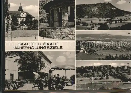 Saalfeld Saale Schwimmbad u.Konsum Gaststaette Kulmberghaus Kat. Saalfeld