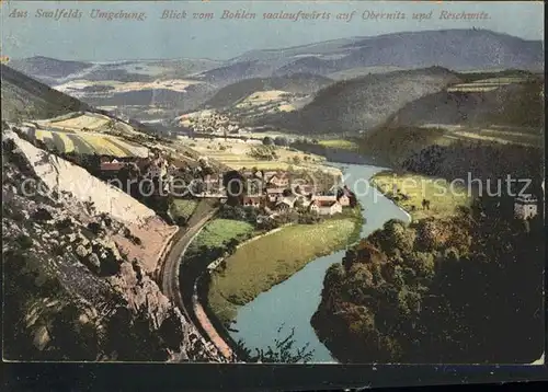 Saalfeld Saale Blick vom Bohlen auf Obernitz u.Reschwitz / Saalfeld /Saalfeld-Rudolstadt LKR