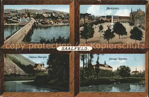 Saalfeld Saale Marktplatz u.Schloss Obernitz / Saalfeld /Saalfeld-Rudolstadt LKR