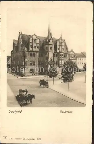 Saalfeld Saale Rathaus u.Pferdegespann Kat. Saalfeld