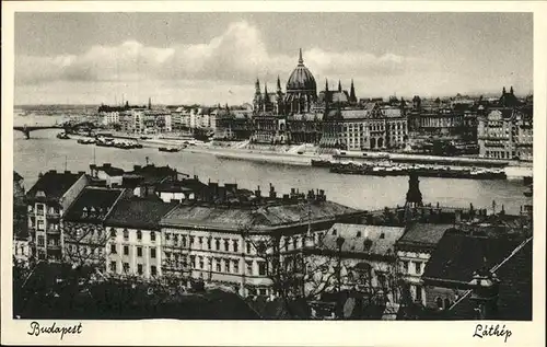 Budapest Panorama Donau Kathedrale Kat. Budapest