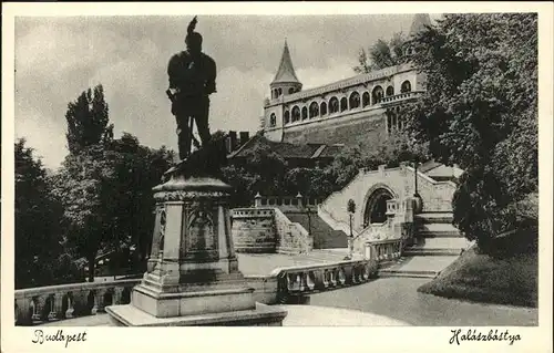 Budapest Halaszbastya Fischerbastei Denkmal Kat. Budapest