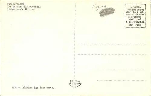 Budapest Halaszbastya Fischerbastei Denkmal Kat. Budapest