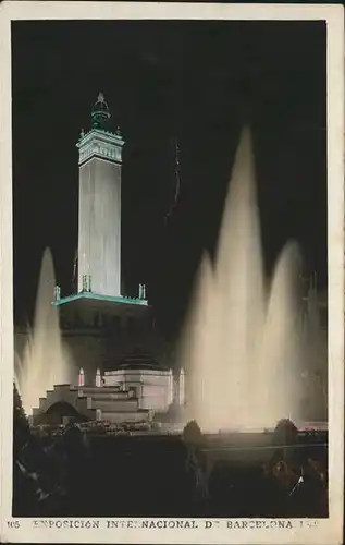 Barcelona Cataluna Exposicion Internacional Plaza del Universo nocturna Kat. Barcelona