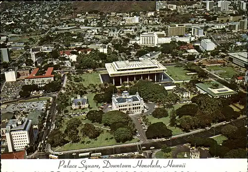 Honolulu Palace Square Downtown aerial view Kat. Honolulu