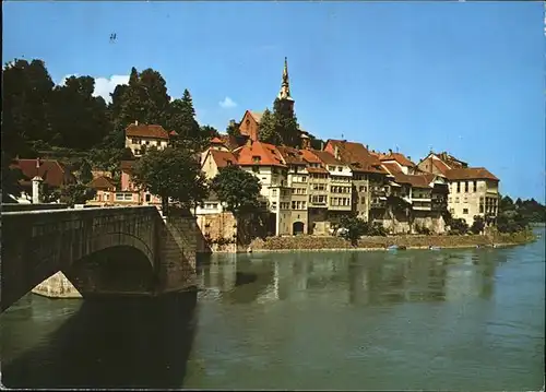 Laufenburg Baden Partie am Rhein Bruecke Kat. Laufenburg (Baden)