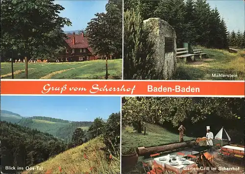 Baden Baden Waldgaststaette Scherrhof Gartengrill Stadtwald Mahlerstein Oostal Kat. Baden Baden