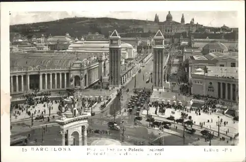 Barcelona Cataluna Plaza de Espana y Palacio Nacional Kat. Barcelona