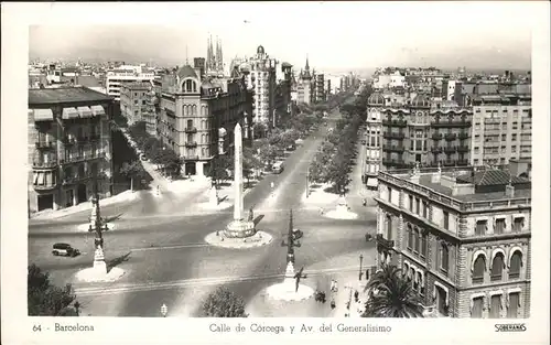 Barcelona Cataluna Calle de Corcega Avenida del Generalisimo Kat. Barcelona