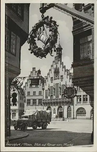 Frankfurt Main Blick auf den Roemer vom Markt aus Kat. Frankfurt am Main