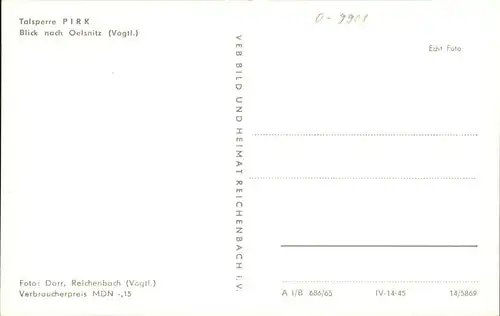 Oelsnitz Vogtland Talsperre Pirk Kat. Oelsnitz Vogtland