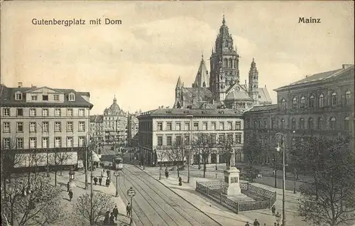 Mainz Rhein Gutenbergplatz mit Dom / Mainz Rhein /Mainz Stadtkreis