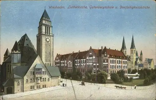 Wiesbaden Gutenbergschule u.Dreifaltigkeitskirche Kat. Wiesbaden