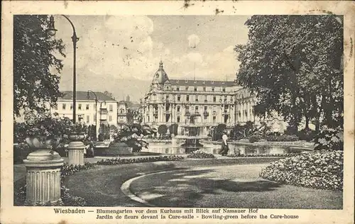 Wiesbaden Blumengarten u.Blick auf den Nassauer Hof Kat. Wiesbaden