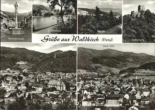 Waldkirch Breisgau Marienbrunnen u.Kastelburg Kat. Waldkirch