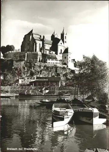 Breisach Blick zum Muenster mit Rheinhafen Kat. Breisach am Rhein