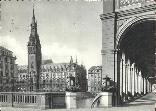 Hamburg Rathaus mit Alsterarkaden Kat. Hamburg