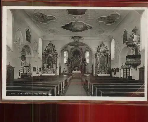 St Maergen Innenansicht von der Pfarr  u.Wallfahrtskirche Kat. St. Maergen
