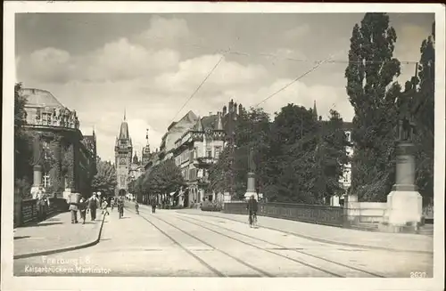 Freiburg Breisgau Kaiserbruecke mit Martinstor Kat. Freiburg im Breisgau