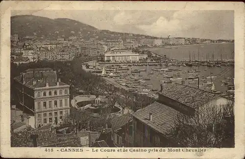 Cannes Alpes Maritimes Le Cours et le Casino pris du Mont Chevalier Kat. Cannes