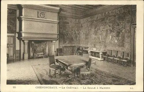 Chenonceaux Indre et Loire Chateau Salle a Manger Kat. Chenonceaux