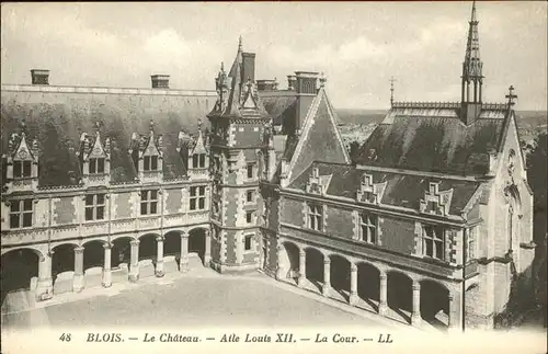Blois Loir et Cher Chateau Aile Louis XII La Cour Kat. Blois