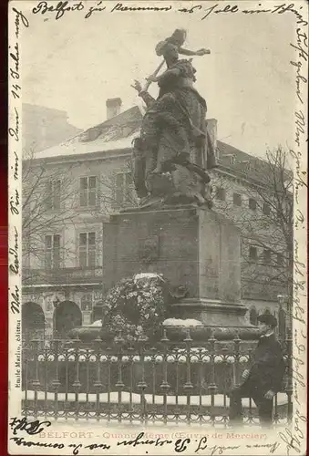 Belfort Alsace Statue "Quand Meme" Oeuvre de Mercier Kat. Belfort