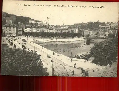 Lyon France Ponts du Change et la Feuillee Quai de Bondy Kat. Lyon