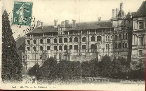 Blois Loir et Cher Chateau Schloss Stempel auf AK Kat. Blois