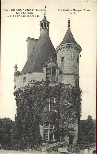 Chenonceaux Indre et Loire Chateau Tour des Marques Kat. Chenonceaux