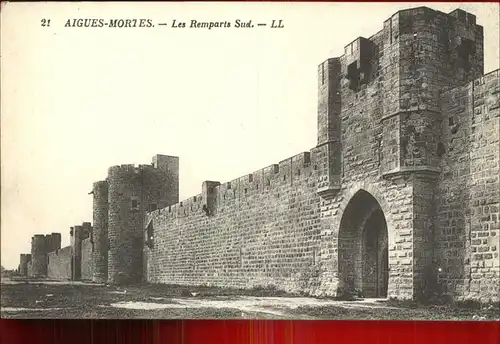 Aigues Mortes Gard Les Remparts Sud Stadtmauer Kat. Aigues Mortes