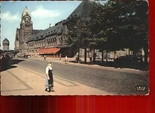 Metz Moselle Gare et une jeune Lorraine Kat. Metz