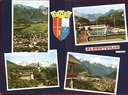 Albertville Savoie Vue d ensemble piscine Alpes Wappen Kat. Albertville