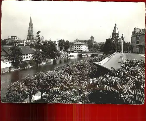 Metz Moselle La Moselle et le Temple Protestant Kat. Metz