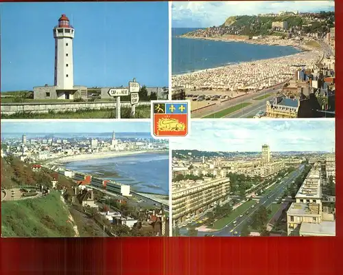 Sainte Adresse Phare et Cap de la Heve Plage du Havre Avenue Foch Wappen Strand Leuchtturm Kat. Sainte Adresse