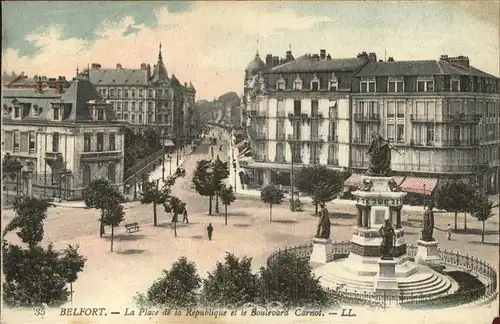 Belfort Alsace Place de la Republique Monument des Trois Sieges Boulevard Carnot Kat. Belfort